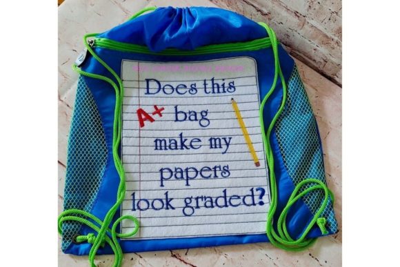 Does This Bag: A Charming Back to School Embroidery Design